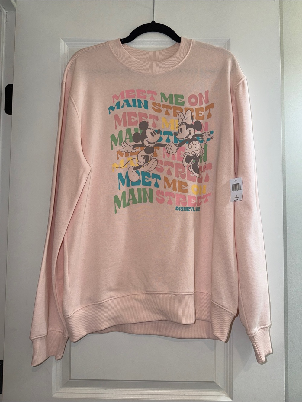 Disney Parks Pastel Pink Mickey & Minnie Graphic Crewneck Sweatshirt - M